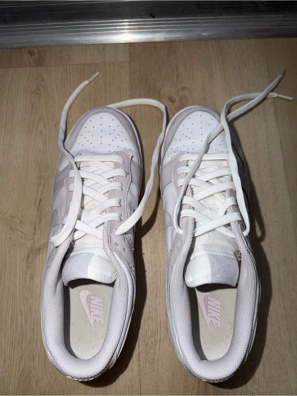 Nike Women’s White and Light Pink Low-Top Sneakers